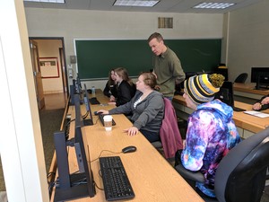 Group working in computer lab