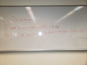 Whiteboard with writing